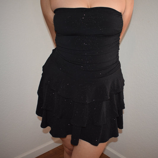mini glitter ruffle dress