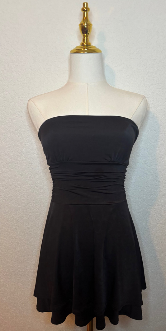 black ruffle dress