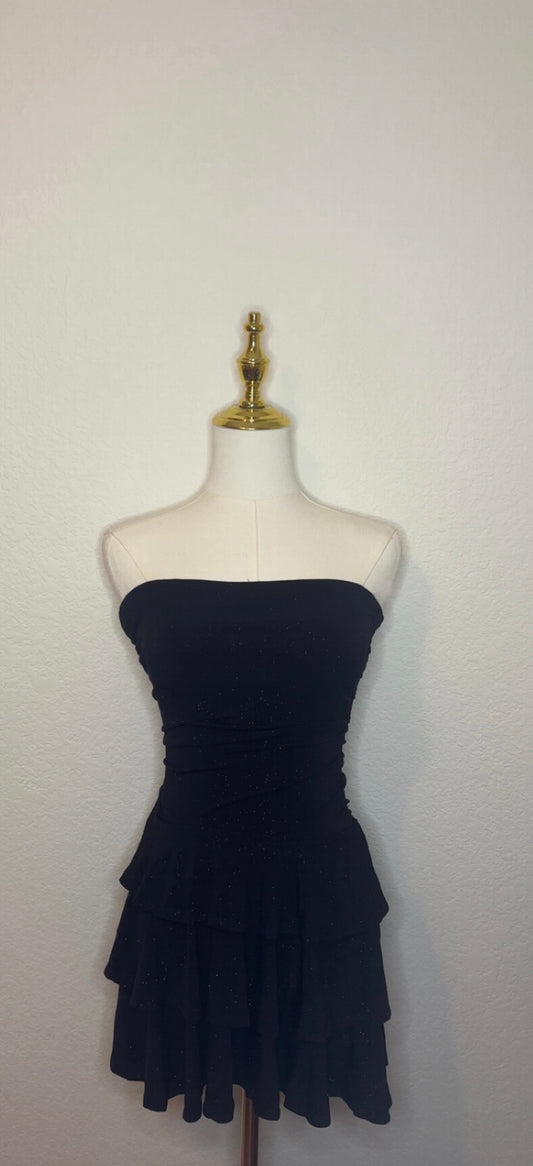mini glitter ruffle dress